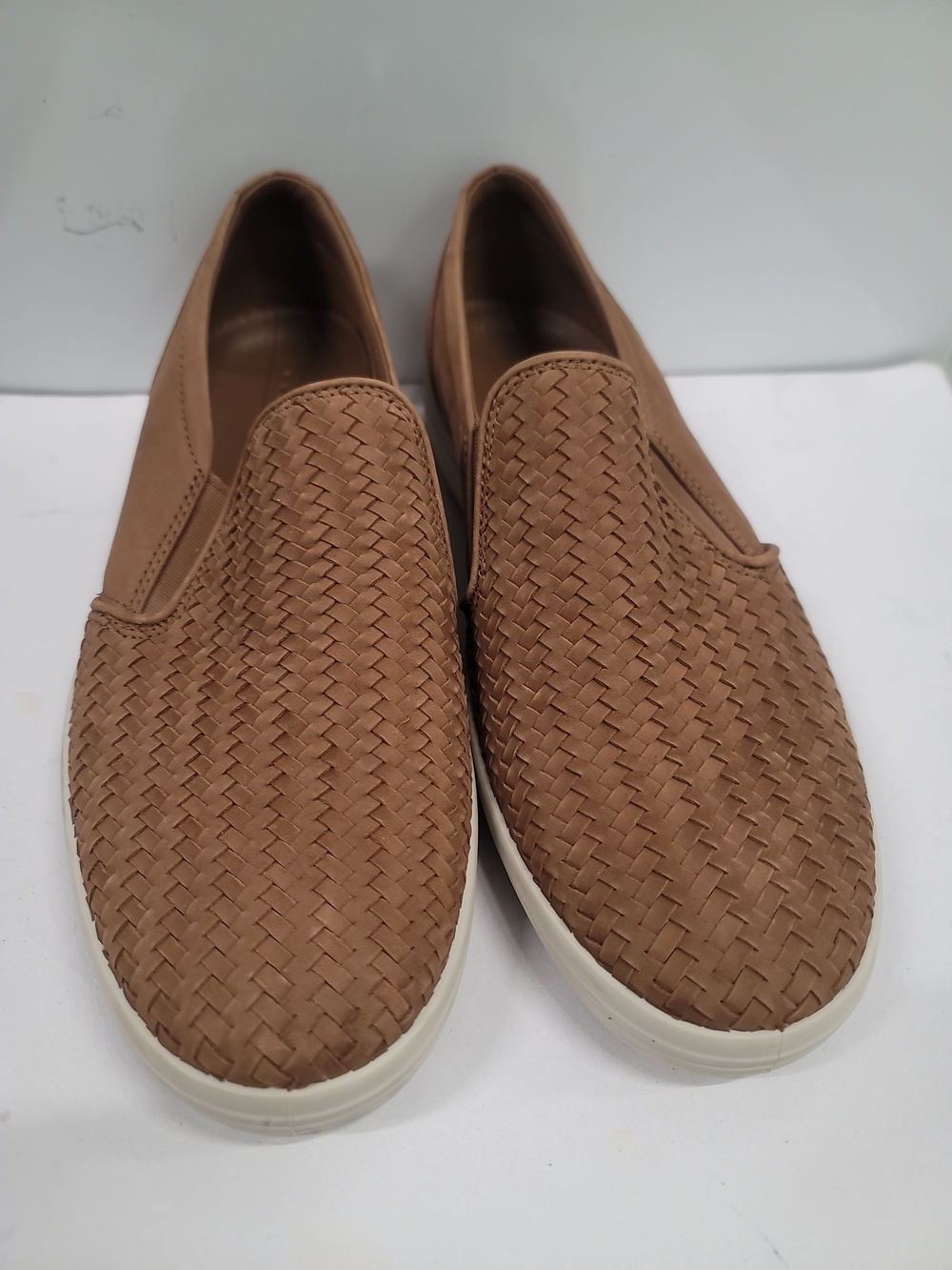 Ecco Men's Woven Slip-On Loafers - Tan